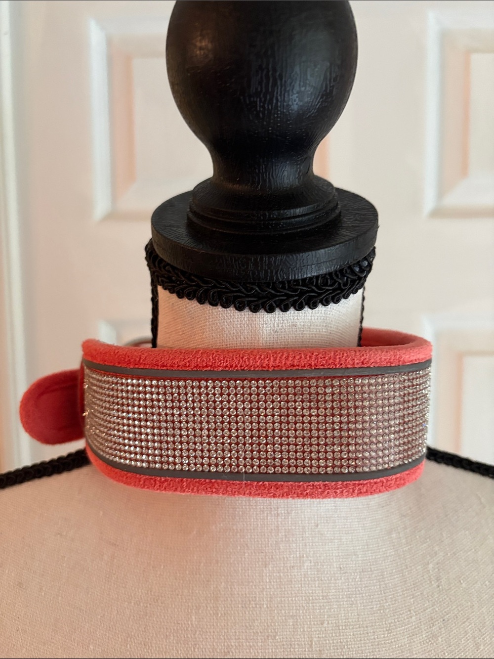 Dog Crystal-Embellished Coral 25 inch Collar